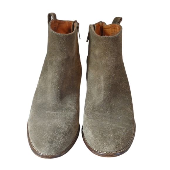 Madewell Billie Suede Zip Up Ankle Boots Khaki Green Booties Women's size 8 - Picture 2 of 12